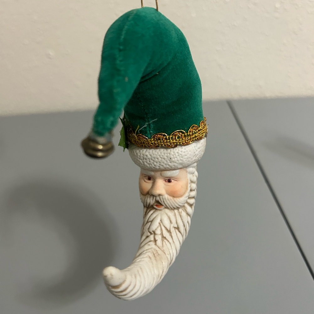 Green Santa Ornament